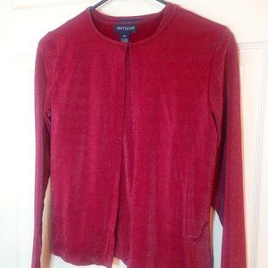 Ann Taylor Set XS Tank Top/S Cardigan Red Shimmer